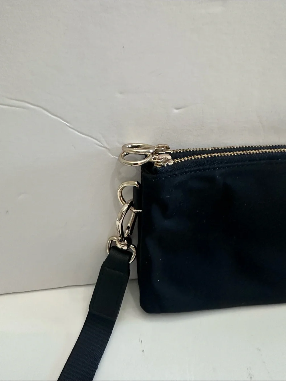 lululemon athletica Black Wristlet Pouch with Gold Logo